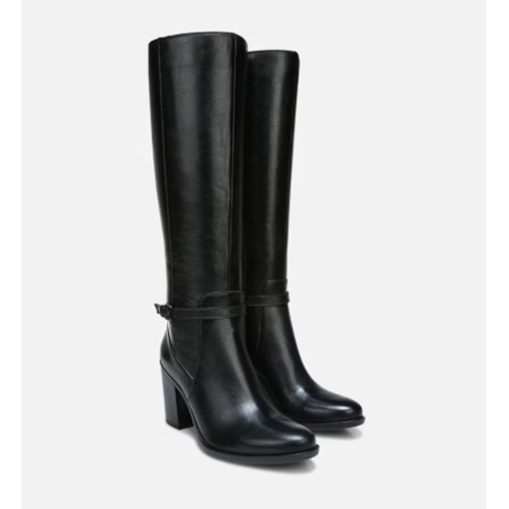 Naturalizer Kalina‎ Black Leather Knee High Boots Wide Calf 5M WIDE NEW